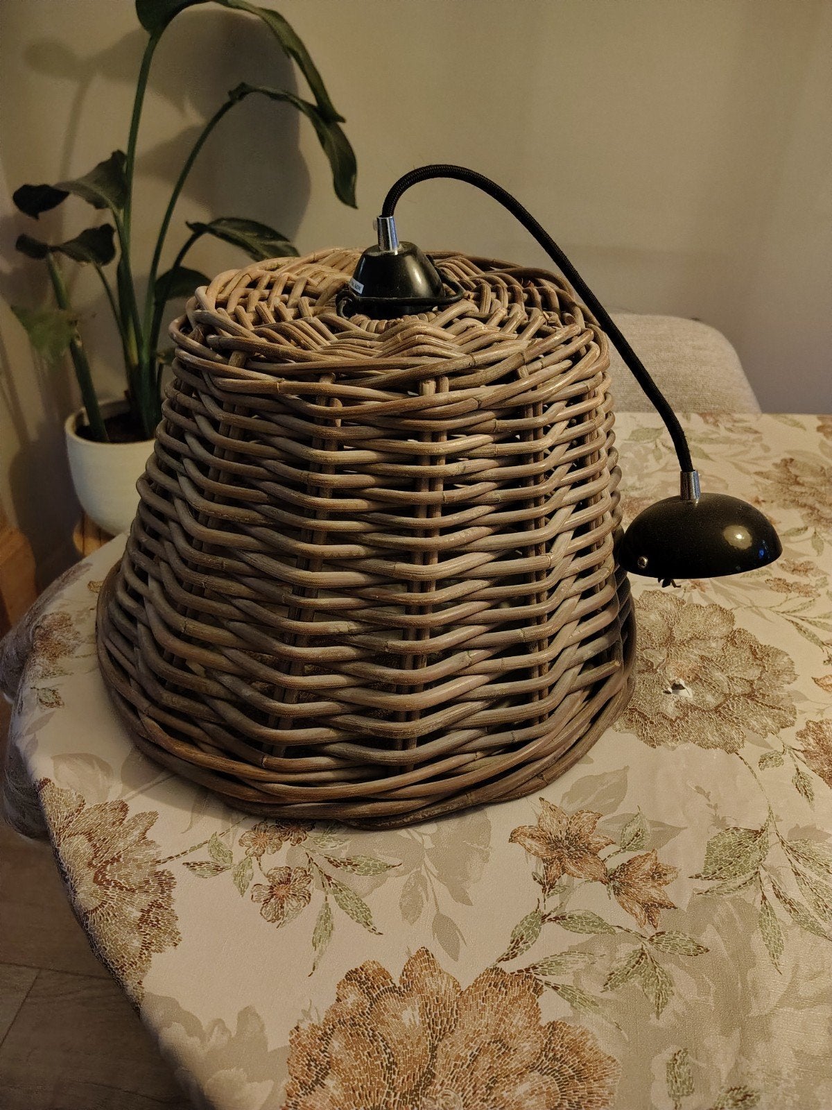 Rotan hanglamp ø40cm, Ophalen of Verzenden, Zo goed als nieuw, Natuurlijk materiaal, Boho, Vintage, Natuurlijk