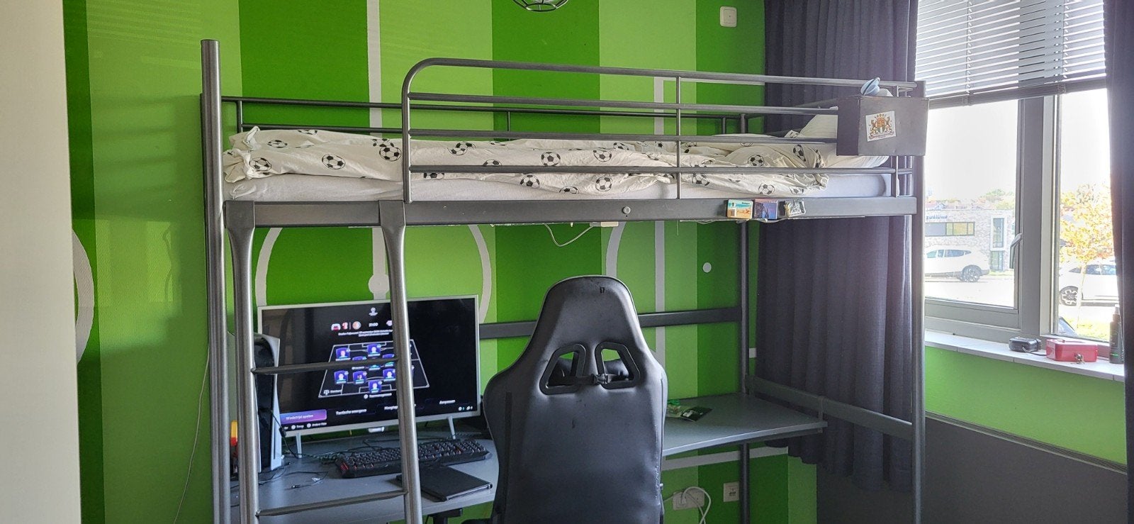 IKEA Svarta Hoogslaper met bureau - Zo goed als nieuw, Ophalen, Eenpersoons, Zo goed als nieuw, 200 cm