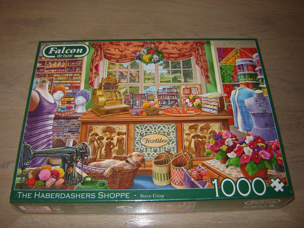 Puzzel Falcon NIEUW THE HABERDASHERS SHOPPE 1000 st., Ophalen of Verzenden, 500 t/m 1500 stukjes, Zo goed als nieuw, Legpuzzel