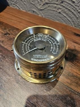 Vetus messing Windsnelheidsmeter - Made in Holland, Ophalen of Verzenden, Zo goed als nieuw, Gps of Kompas