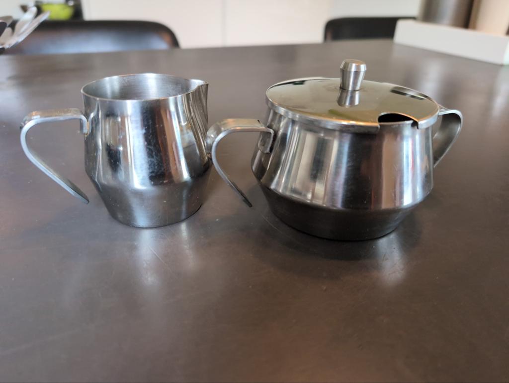 Melk en suikerpot RVS, Ophalen of Verzenden