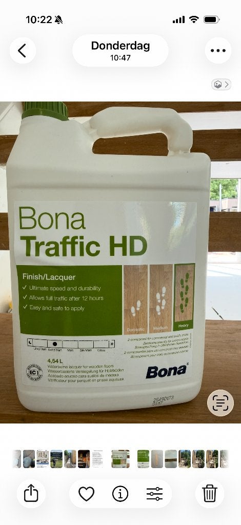 Parketlak Bona Traffic HD, Wit, Nieuw, Ophalen of Verzenden, Lak