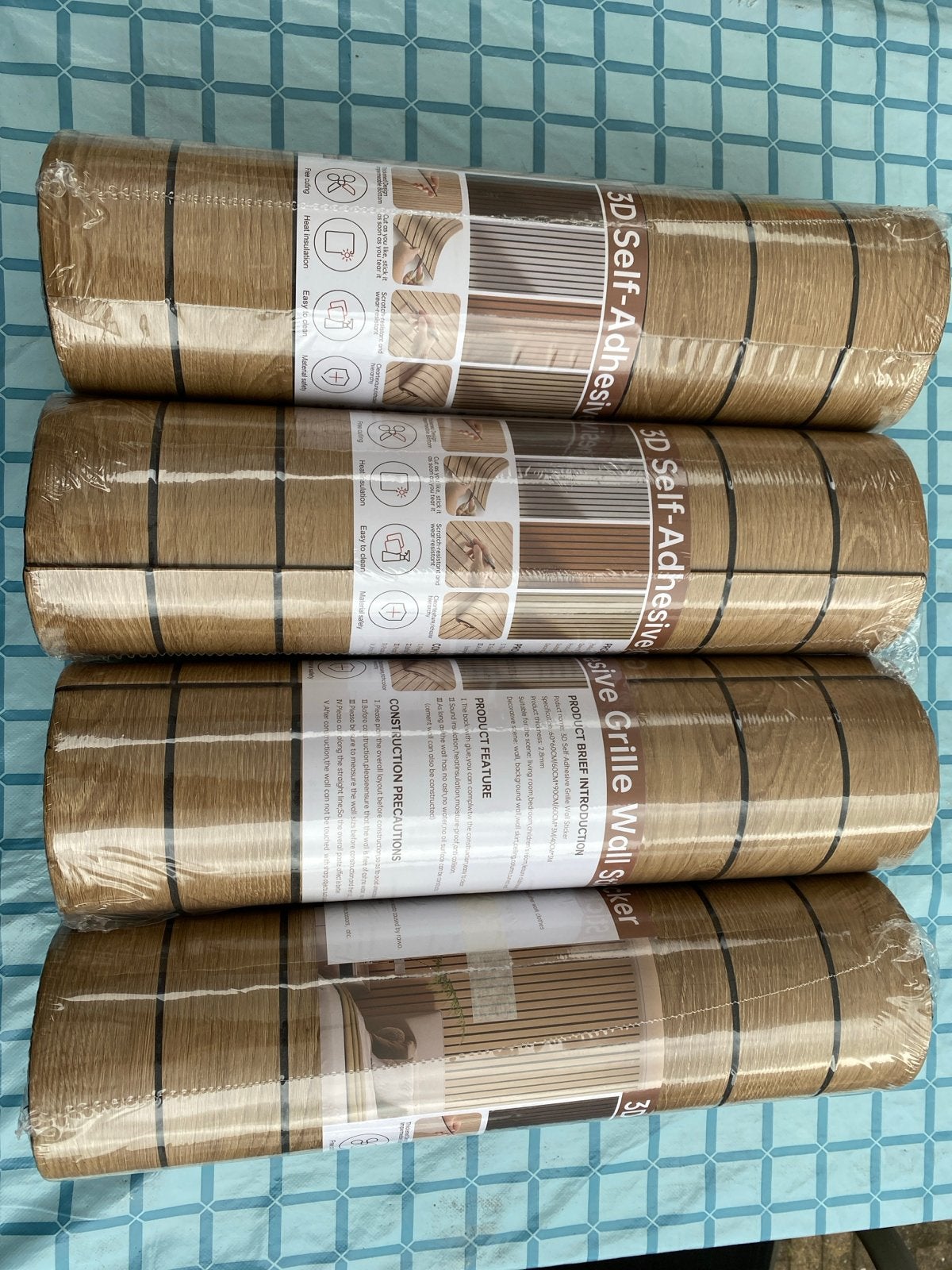 3D Zelfklevende Houtnerf Wandpanelen - 4 rollen, Materiaallook, Ophalen of Verzenden, 5 tot 10 m², Natuurlijk