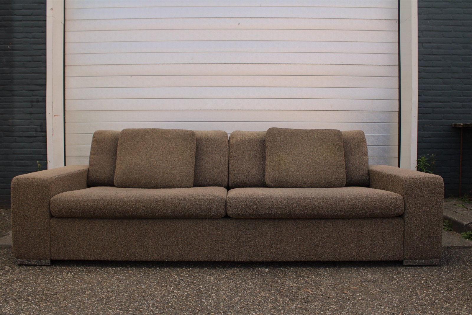COR Conseta designbank – bruin/grijs – goede staat, 250 tot 300 cm, Gebruikt, Driepersoons, 75 tot 100 cm