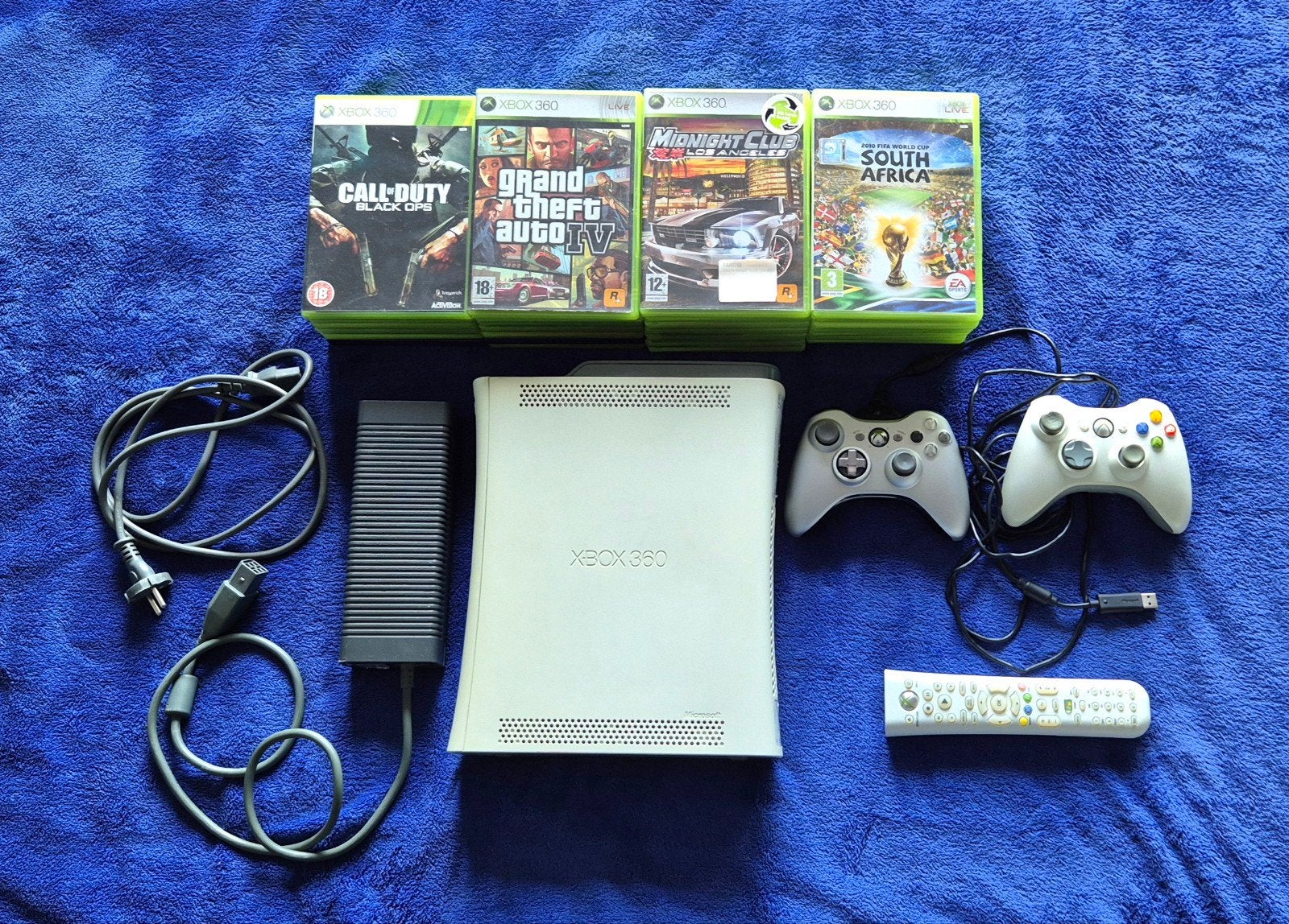 Xbox 360 60GB Laser Versleten Met 27 Games Erbij, Ophalen, Met 2 controllers, 60 GB, Gebruikt