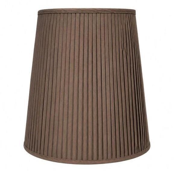Mooie hoge plissé lampenkap (30-40cm), Ophalen, Gebruikt, Bruin, Rond