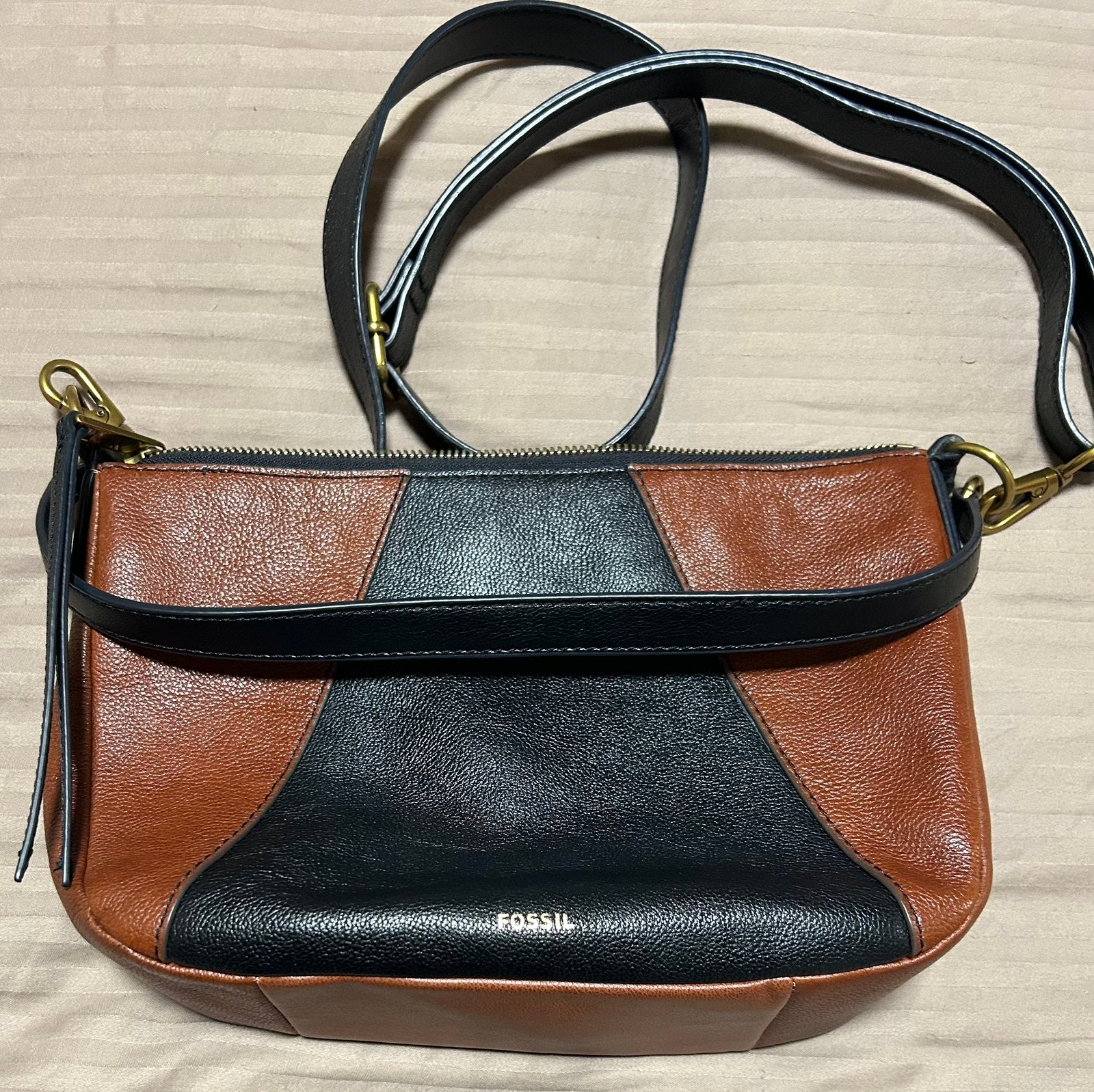 Dames LerenCrossbody tas van Fossil, Ophalen of Verzenden, Zo goed als nieuw, Schoudertasje