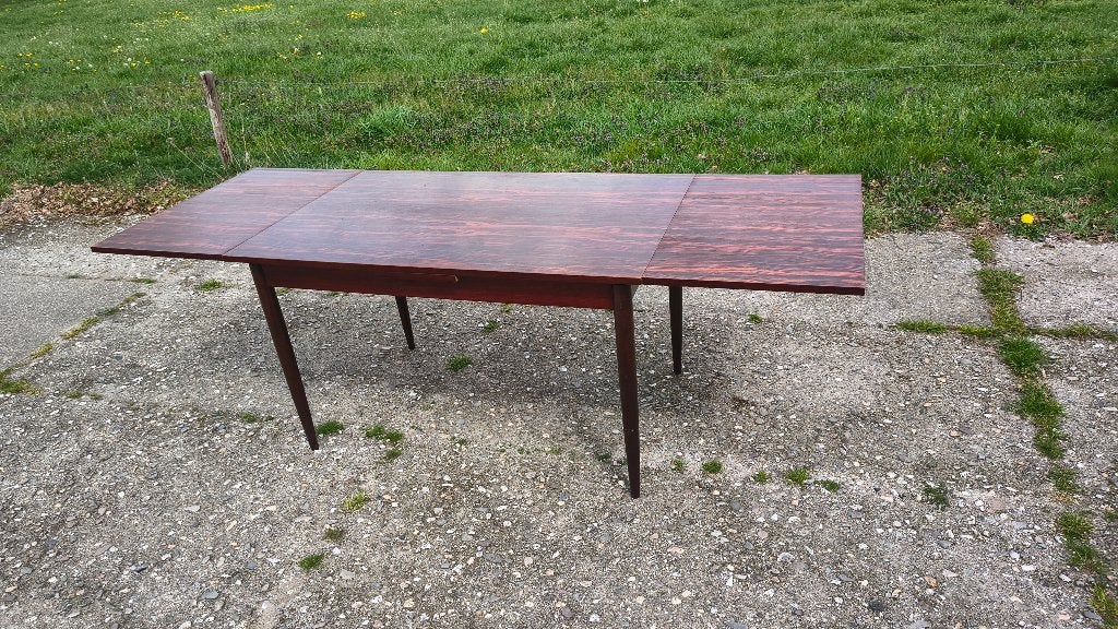 Vintage Palissander uitschuiftafel / eettafel, Ophalen