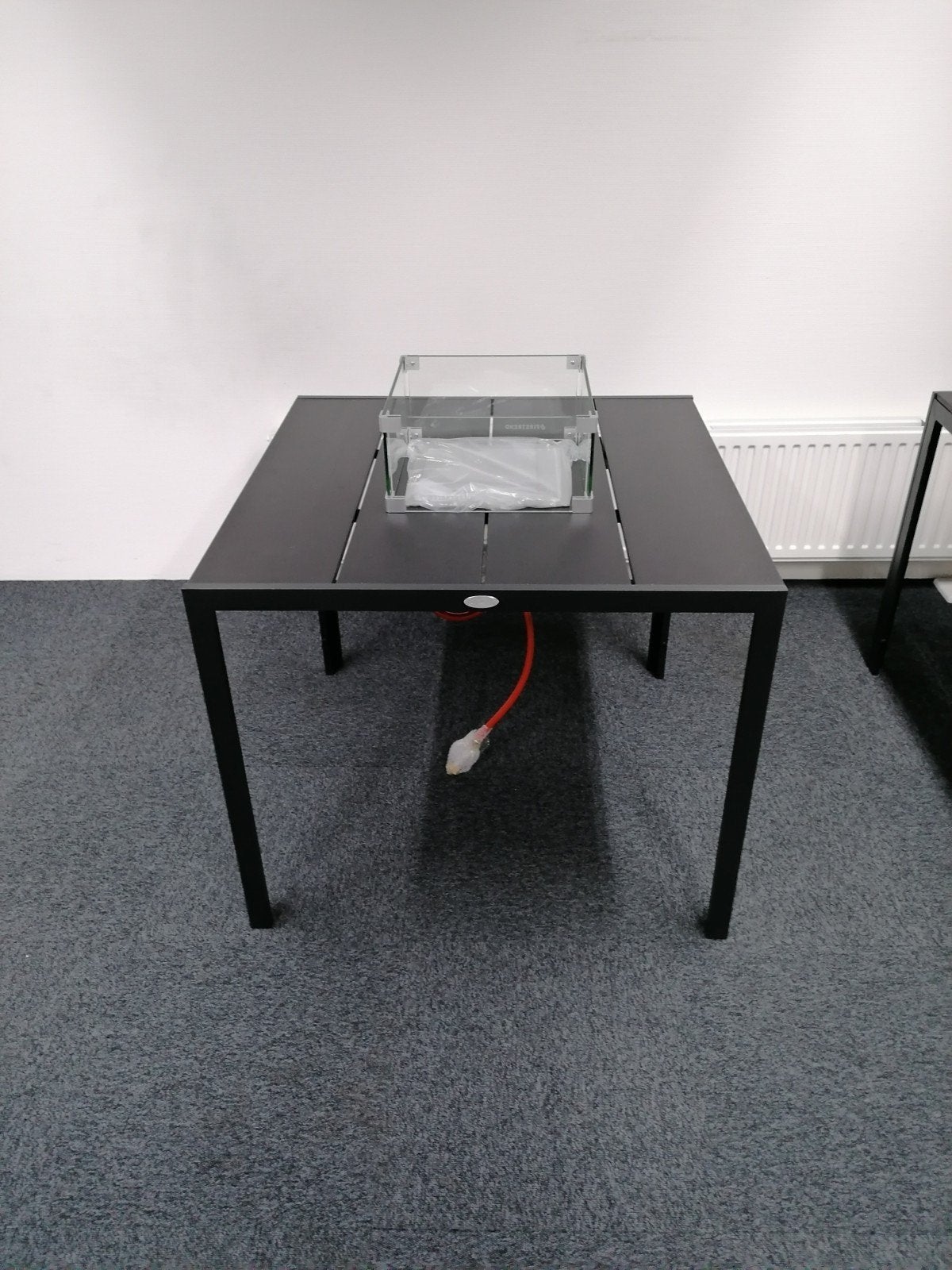 Vuurtafel-Eettafels met RVS brander, glasombouw & afdekplaat, Ophalen, Nieuw