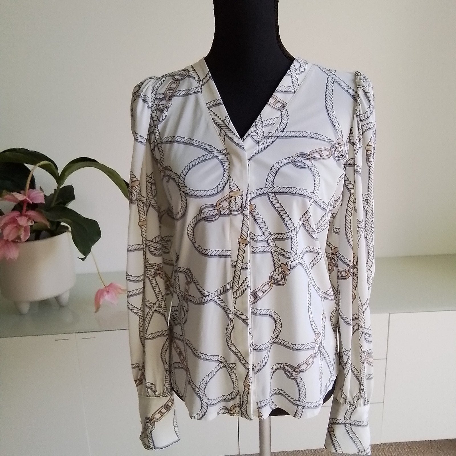 Wit/lila/beige travel blouse Studio Anneloes,  mt S, Verzenden, Nieuw