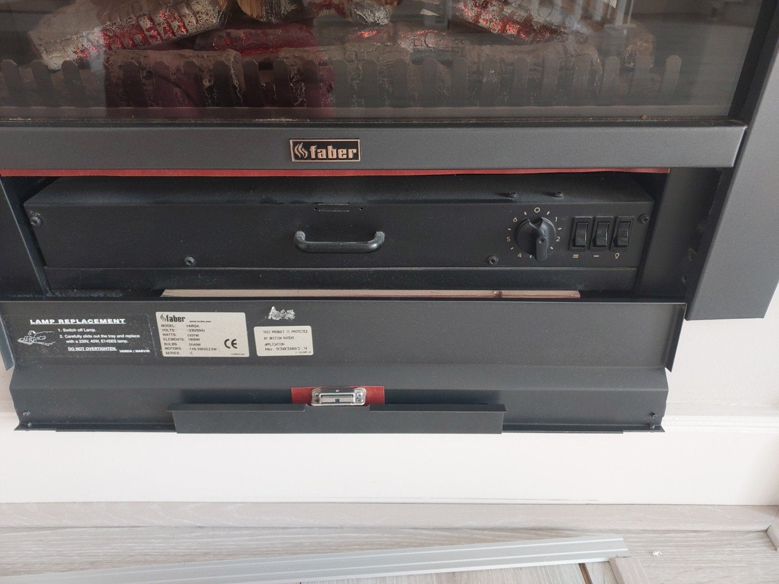 Faber elektrische inbouwhaard, Huis en Inrichting, Haarden, Ophalen, Zo goed als nieuw, Inbouwhaard, Elektrische haard