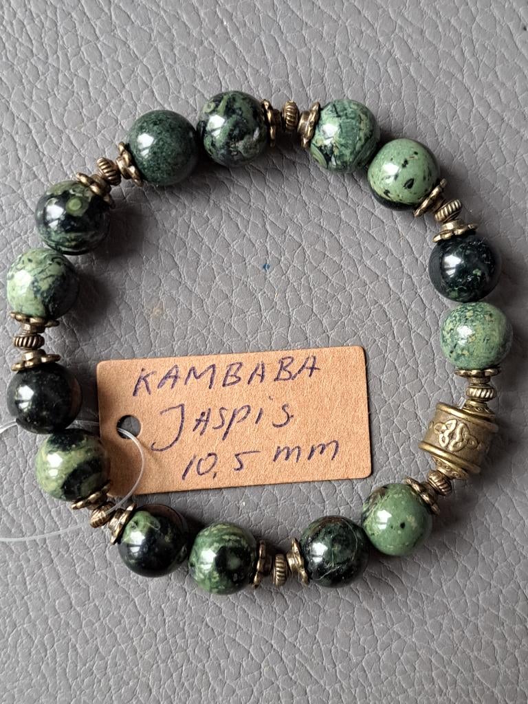 693 Edelsteen armband Kambaba Jaspis 10.5mm, Nieuw, Ophalen of Verzenden, Elastiek, Met edelsteen