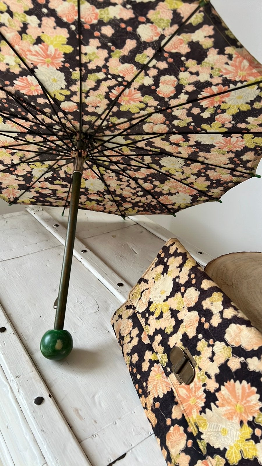 Parasol/avondtasje.portemonnee. Spiegel. Jaren 60, Antiek en Kunst, Curiosa en Brocante, Ophalen of Verzenden