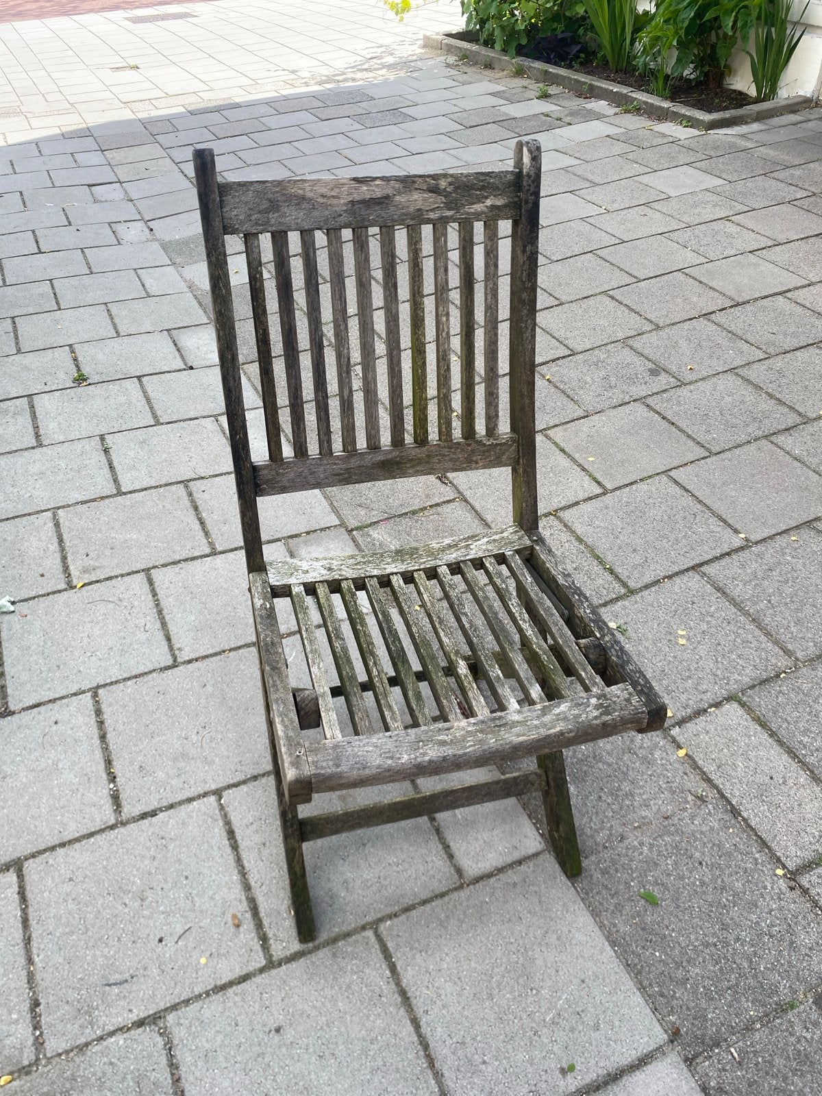 Houten tuinstoel, inklapbaar, Tuin en Terras, Tuinstoelen, Ophalen, Gebruikt, Hout, Inklapbaar