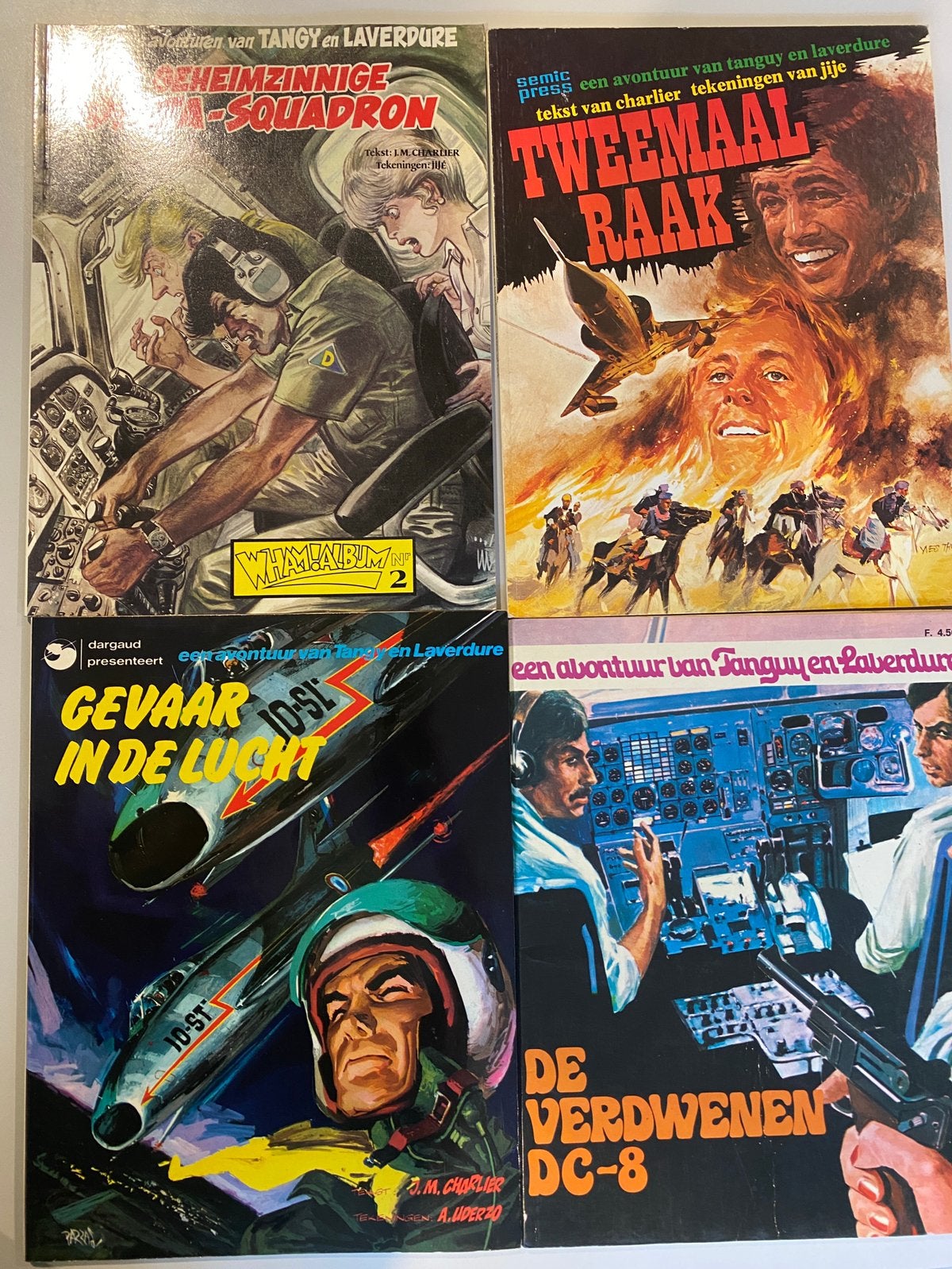 Tanguy en Laverdure – 7 stripalbums, Meerdere comics, Ophalen of Verzenden, Gelezen, Europa