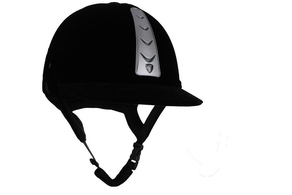Zwarte Horka Hawk fluwelen cap maat 56 en 57, Dieren en Toebehoren, Paardrijkleding, Inclusief opbergtas, Nieuw, Kinderen, Ophalen of Verzenden