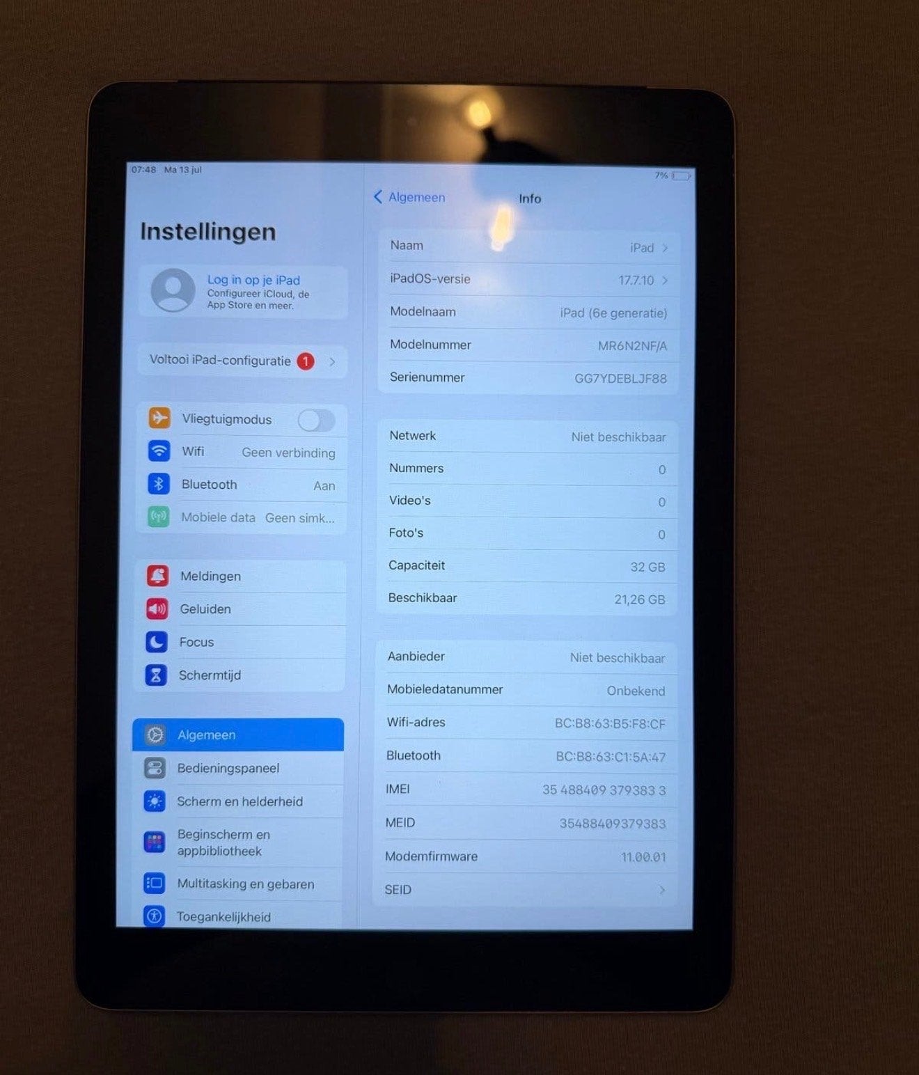 iPad 6e generatie 32GB - Uitstekende staat, Computers en Software, 32 GB, Apple iPad, Zo goed als nieuw, Grijs