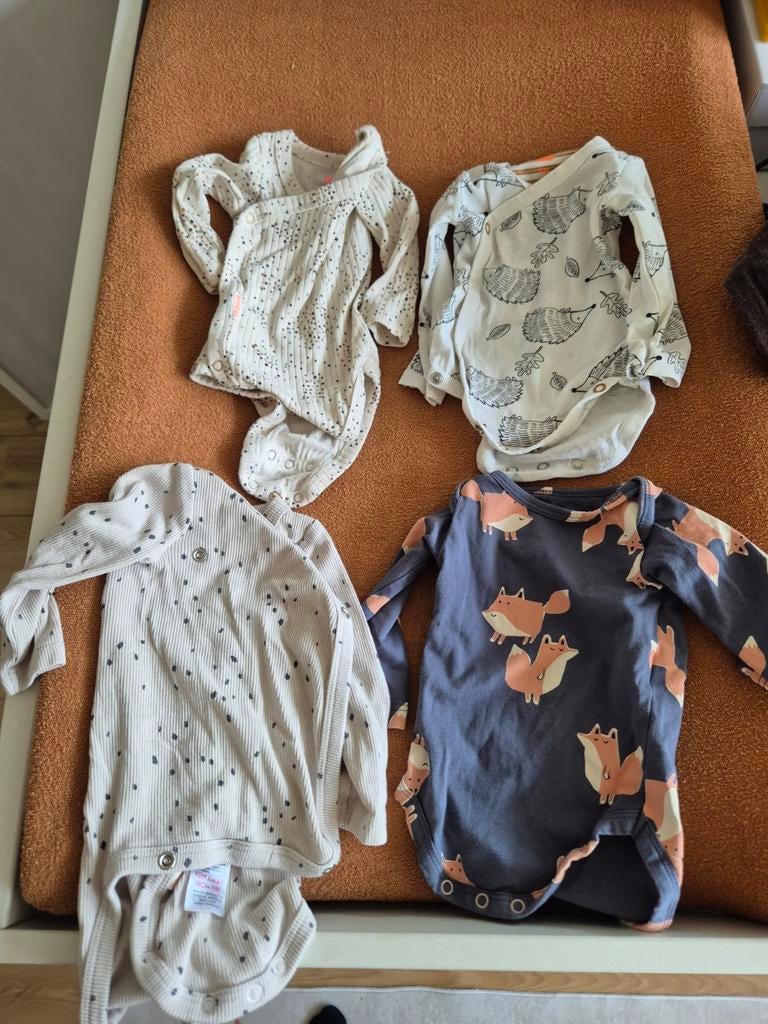 4x Rompertjes met lange mouwen - Maat 50/56, Ophalen of Verzenden, Gebruikt, Diverse, Jongetje of Meisje
