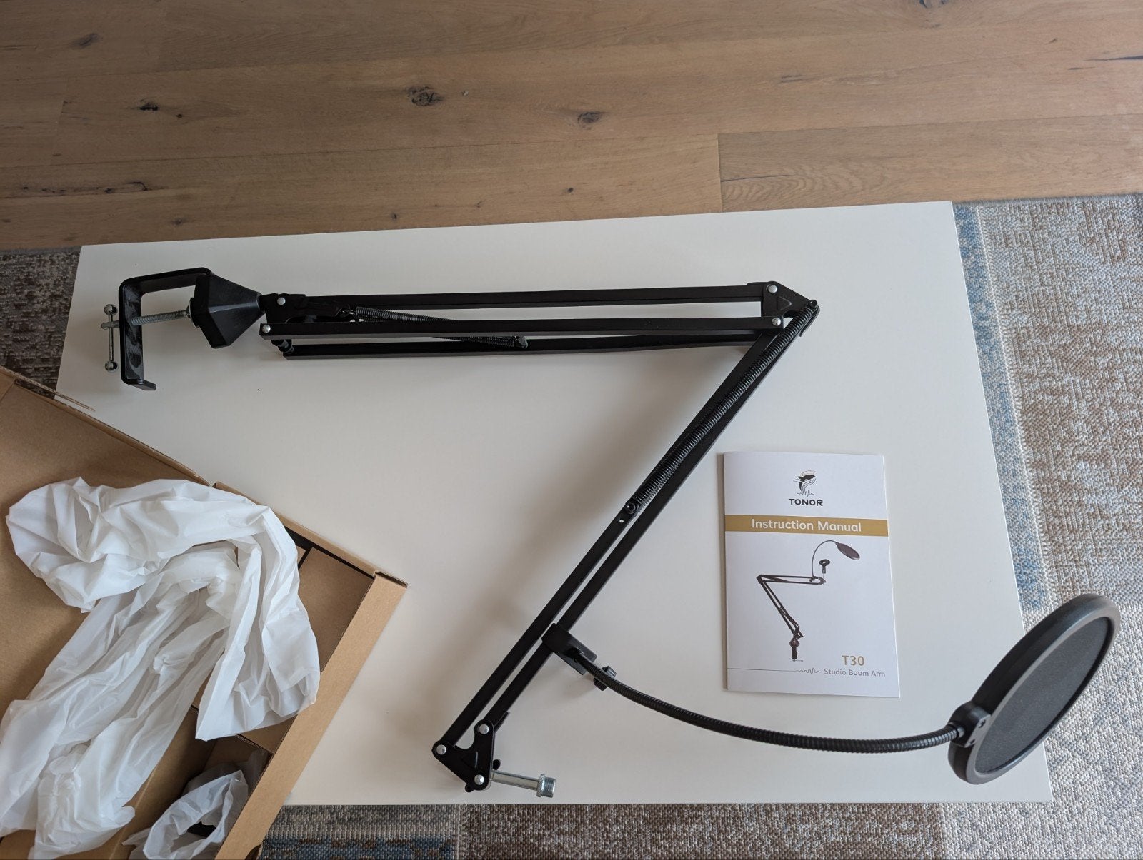Tonor T30 Studio Boom Arm met Popfilter - Zo goed als nieuw, Ophalen, Zo goed als nieuw, Studiomicrofoon