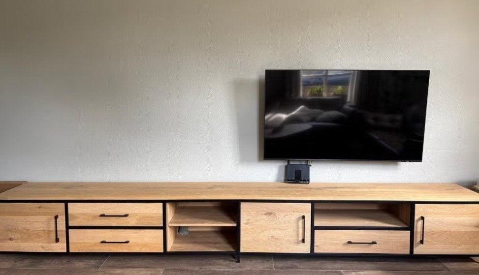 tv meubel, Huis en Inrichting, Ophalen, Eikenhout, Zo goed als nieuw, Minder dan 100 cm