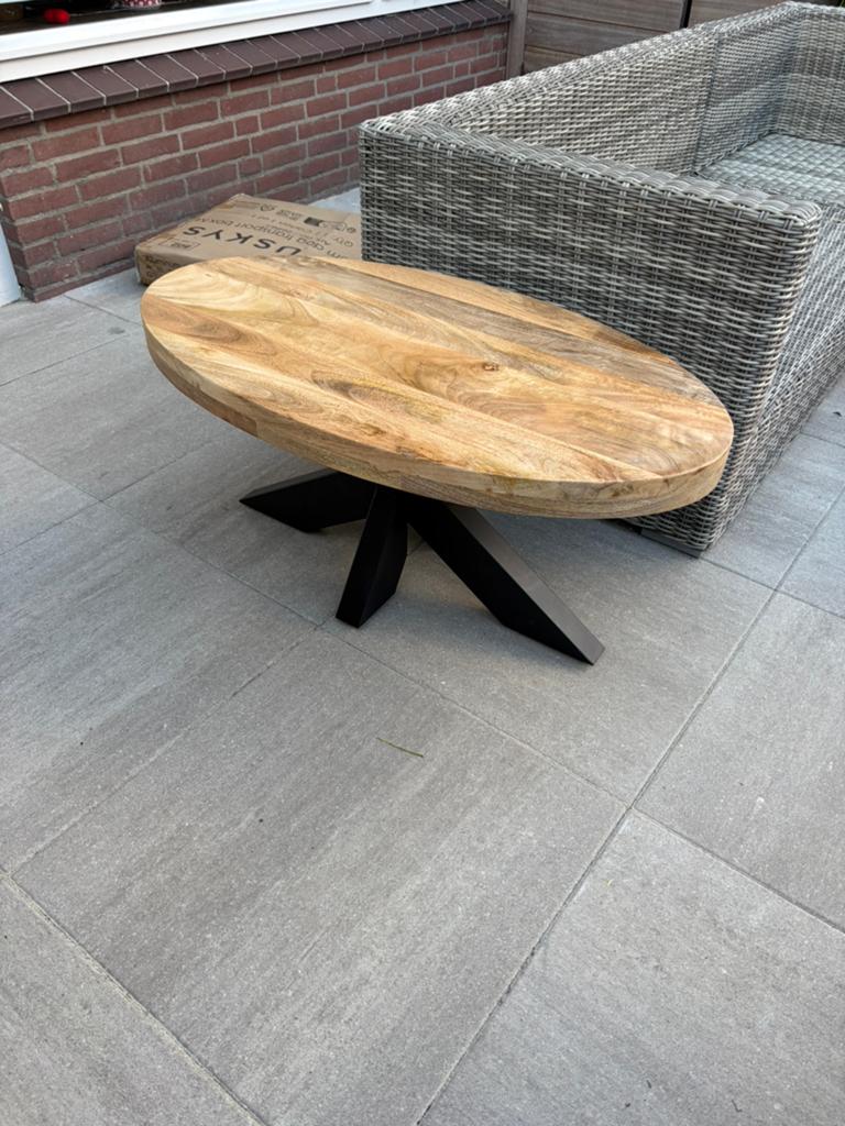 Salontafel van mangohout!, Ophalen, 100 tot 150 cm, 50 tot 100 cm, Zo goed als nieuw