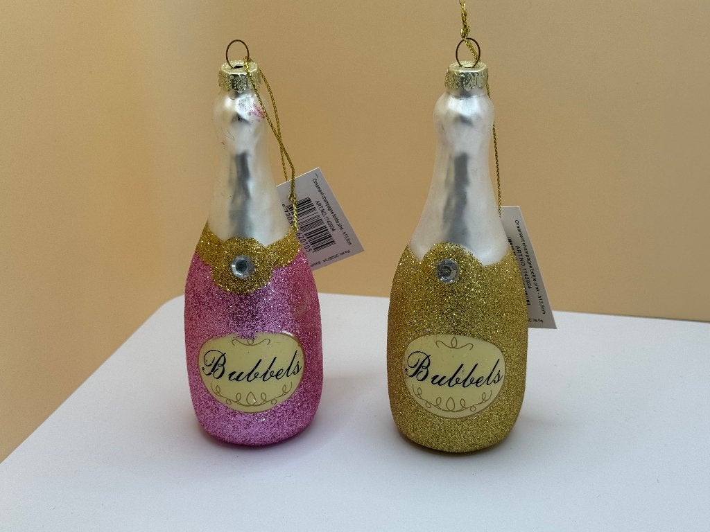 Partij 1980 stuks, Kerstornament Champagnefles - Kerstbal, Ophalen of Verzenden, Nieuw