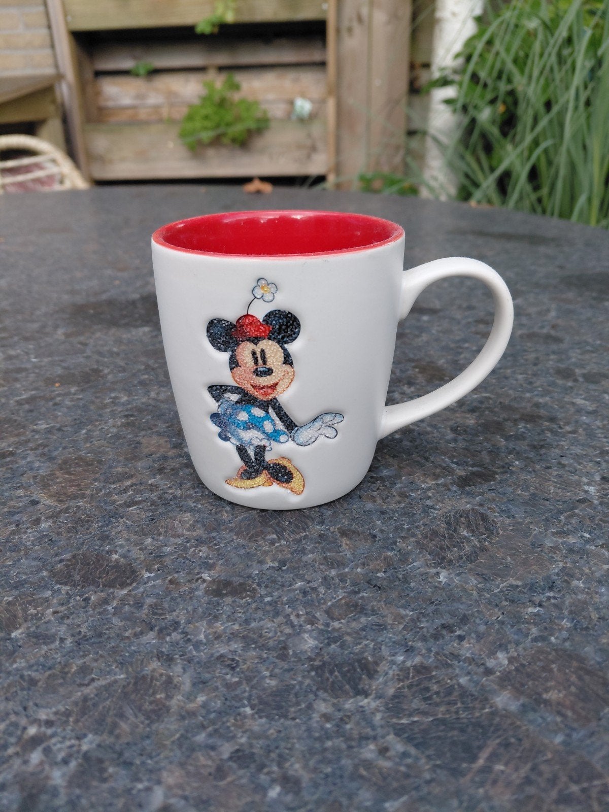 Disney mok en glas van Minnie Mouse., Verzamelen, Ophalen of Verzenden, Mickey Mouse, Zo goed als nieuw, Servies