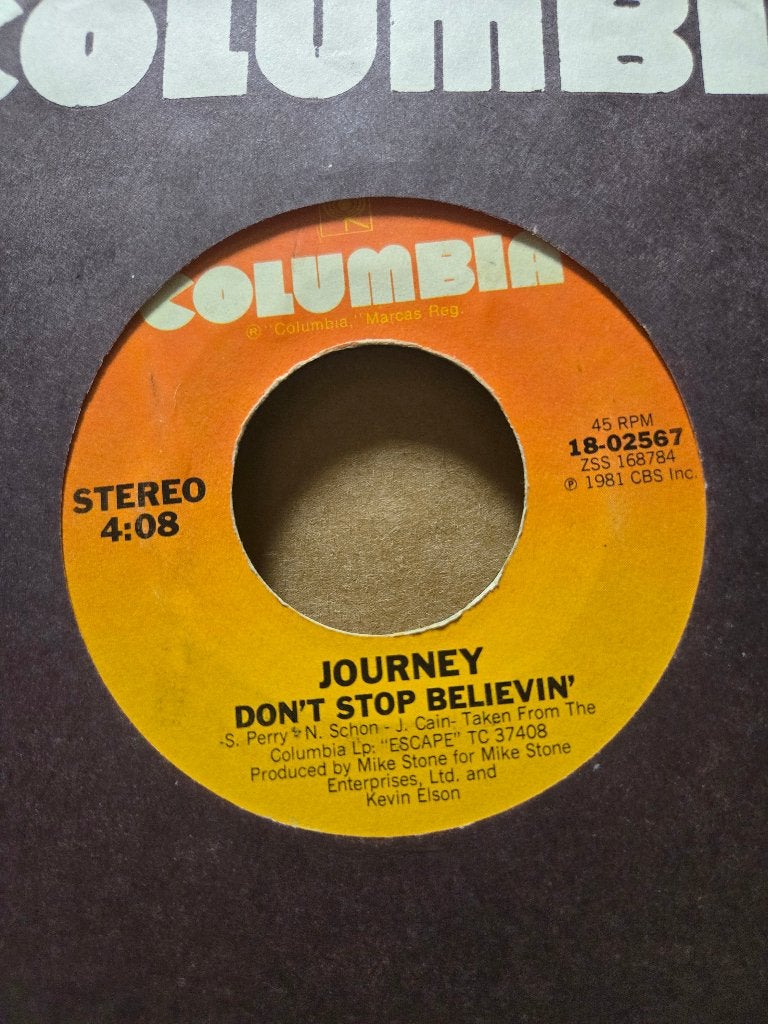 Journey - Don't stop believin' (VS), Gebruikt, 7 inch, Ophalen of Verzenden, Pop