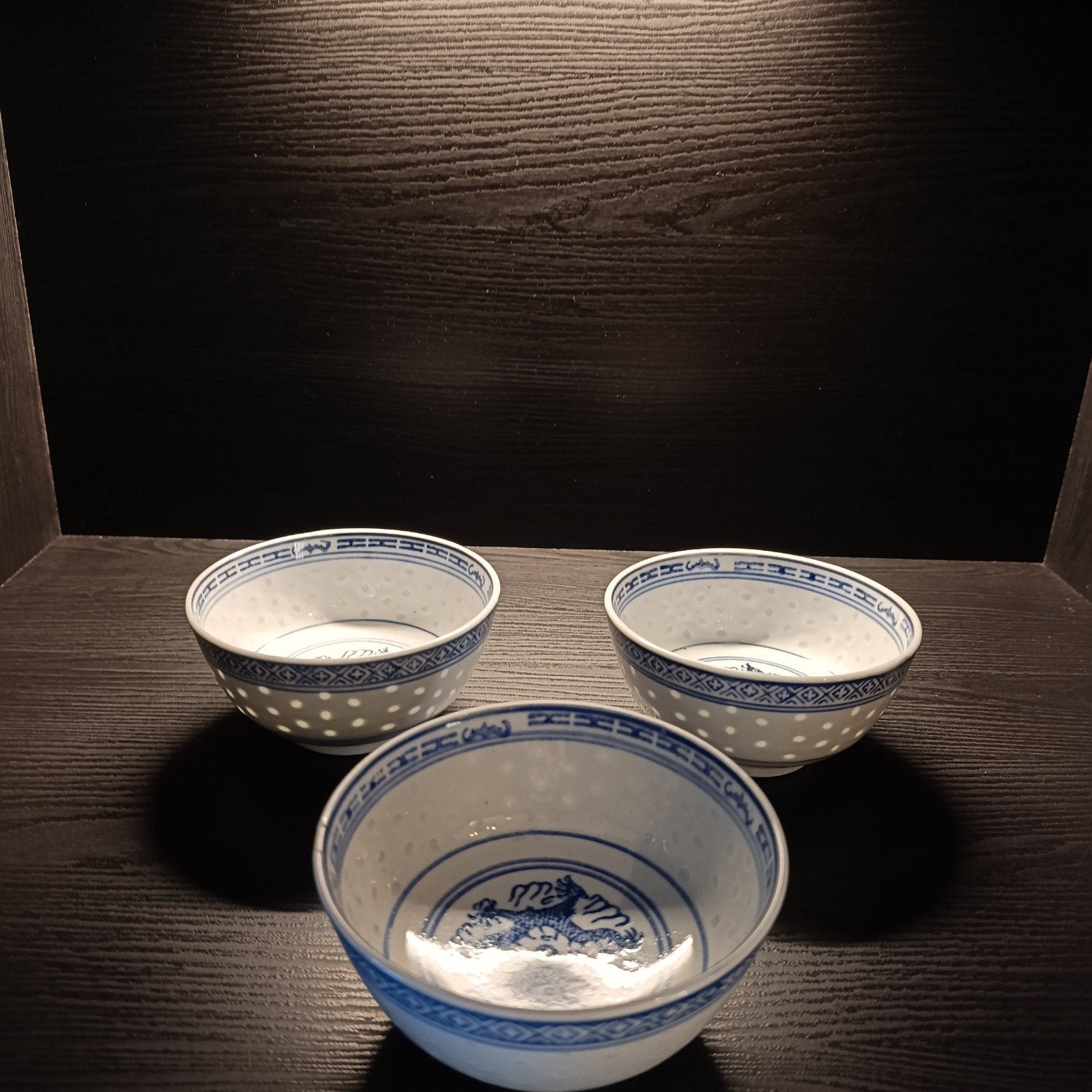 Set van 3 Autenthieke Chinese rijstkommen, Ophalen of Verzenden