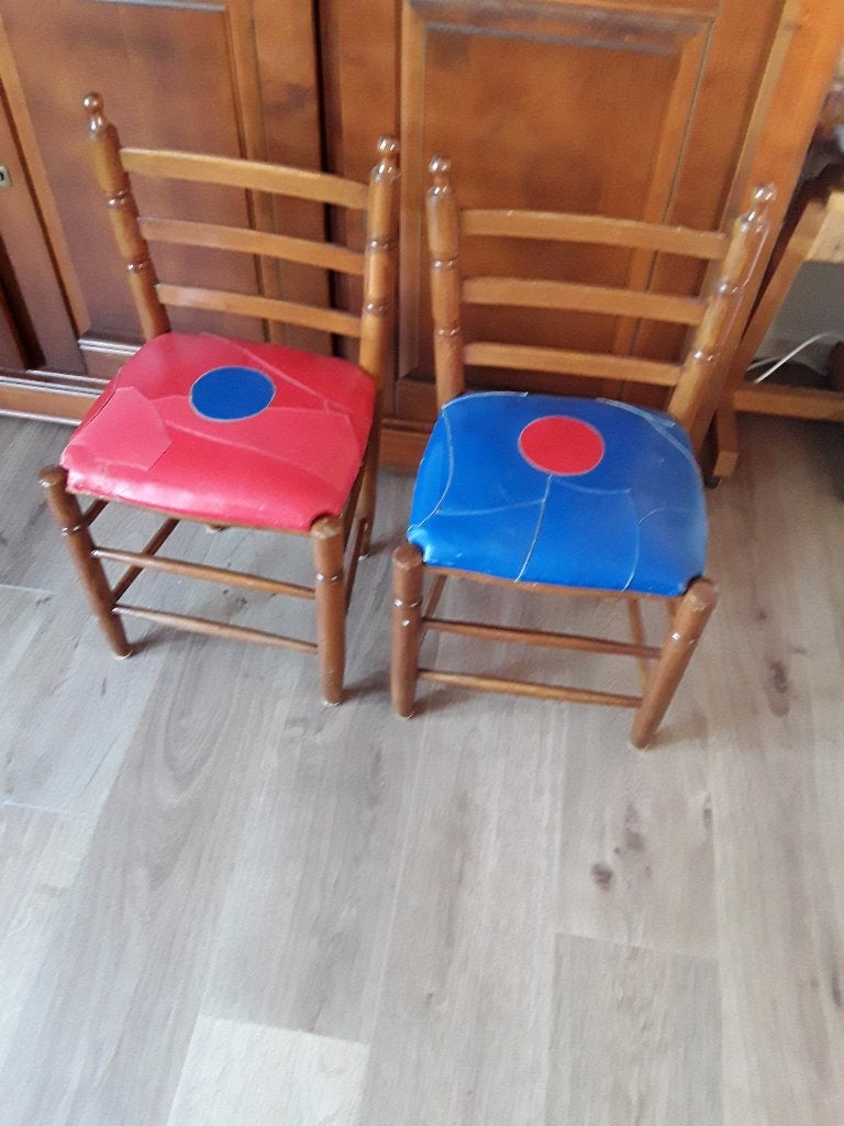 vintage houten stoeltjes. kleuterstoeltjes/peuterstoeltjes, Ophalen, Gebruikt, Stoel(en)