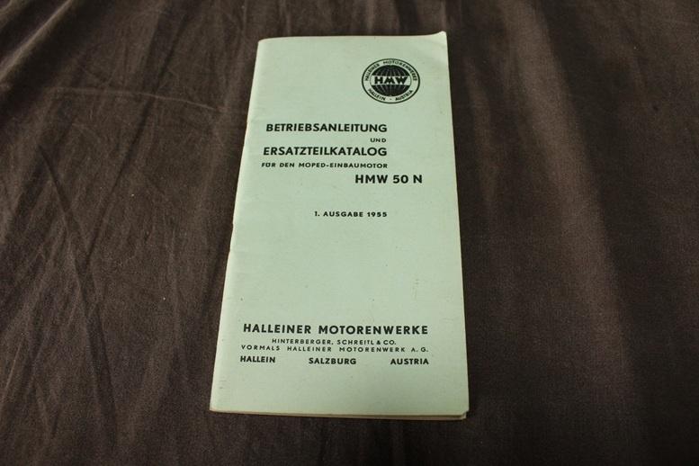 HMW 50N 1955 betriebsanleitung ersatzteil katalog, Ophalen of Verzenden, Zo goed als nieuw