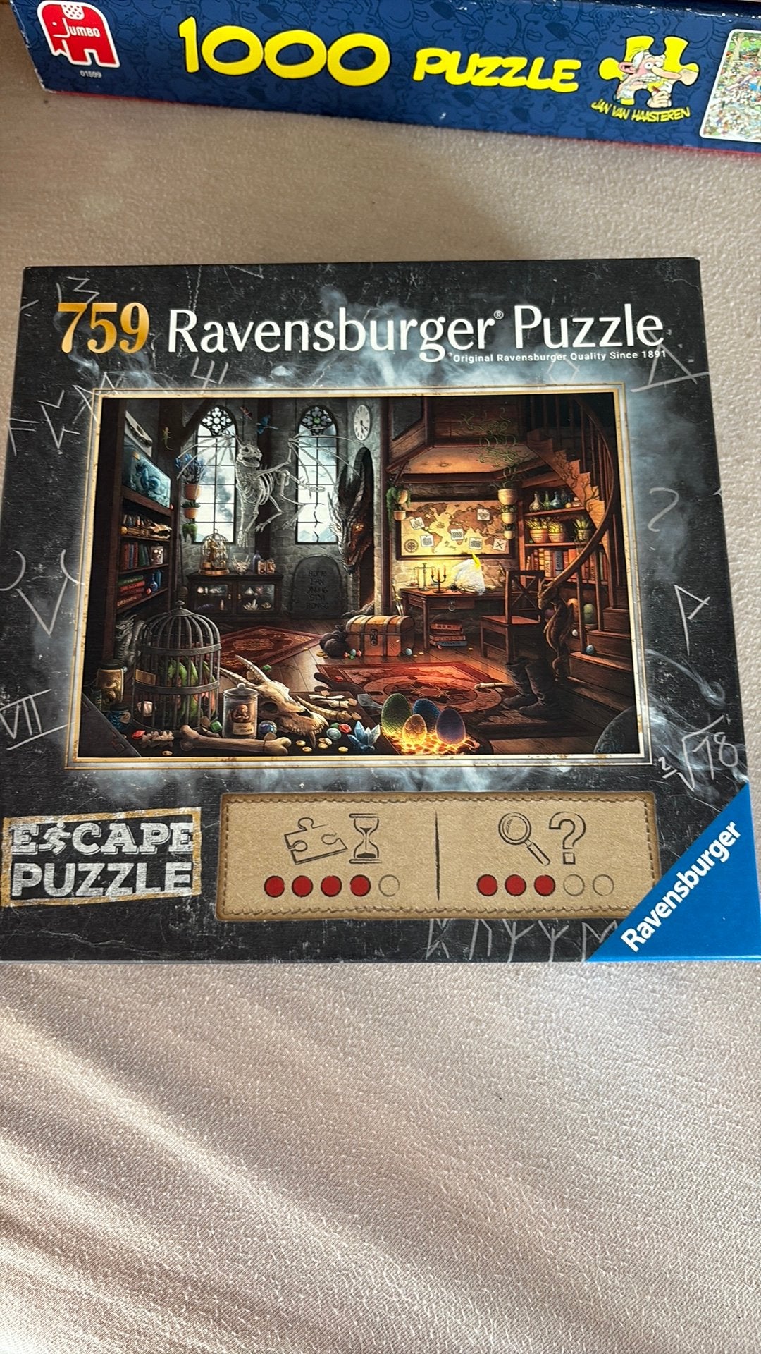 Ravensburger escape puzzel zgan dragon laboratory, Ophalen, 500 t/m 1500 stukjes, Zo goed als nieuw