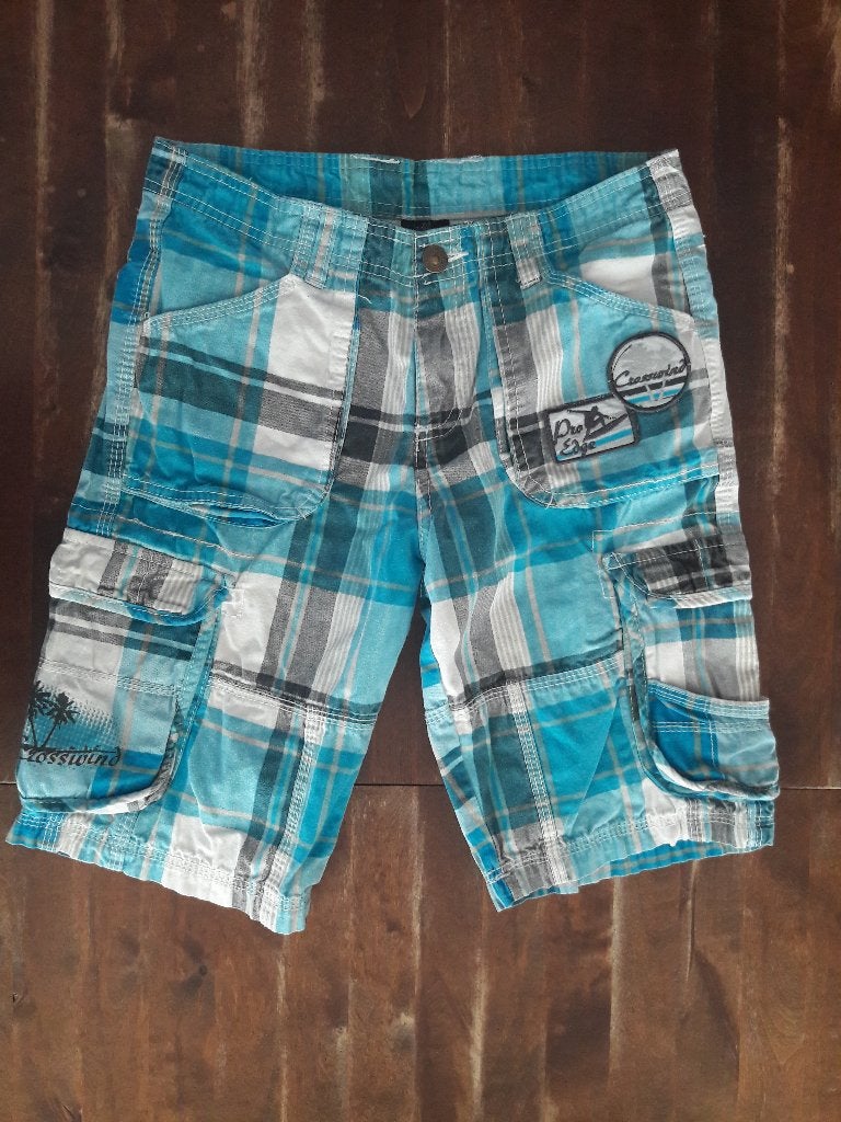 Stoere geruite korte broek voor jongens maat 158, Kinderen en Baby's, Kinderkleding | Maat 158, Broek, Gebruikt, Ophalen of Verzenden