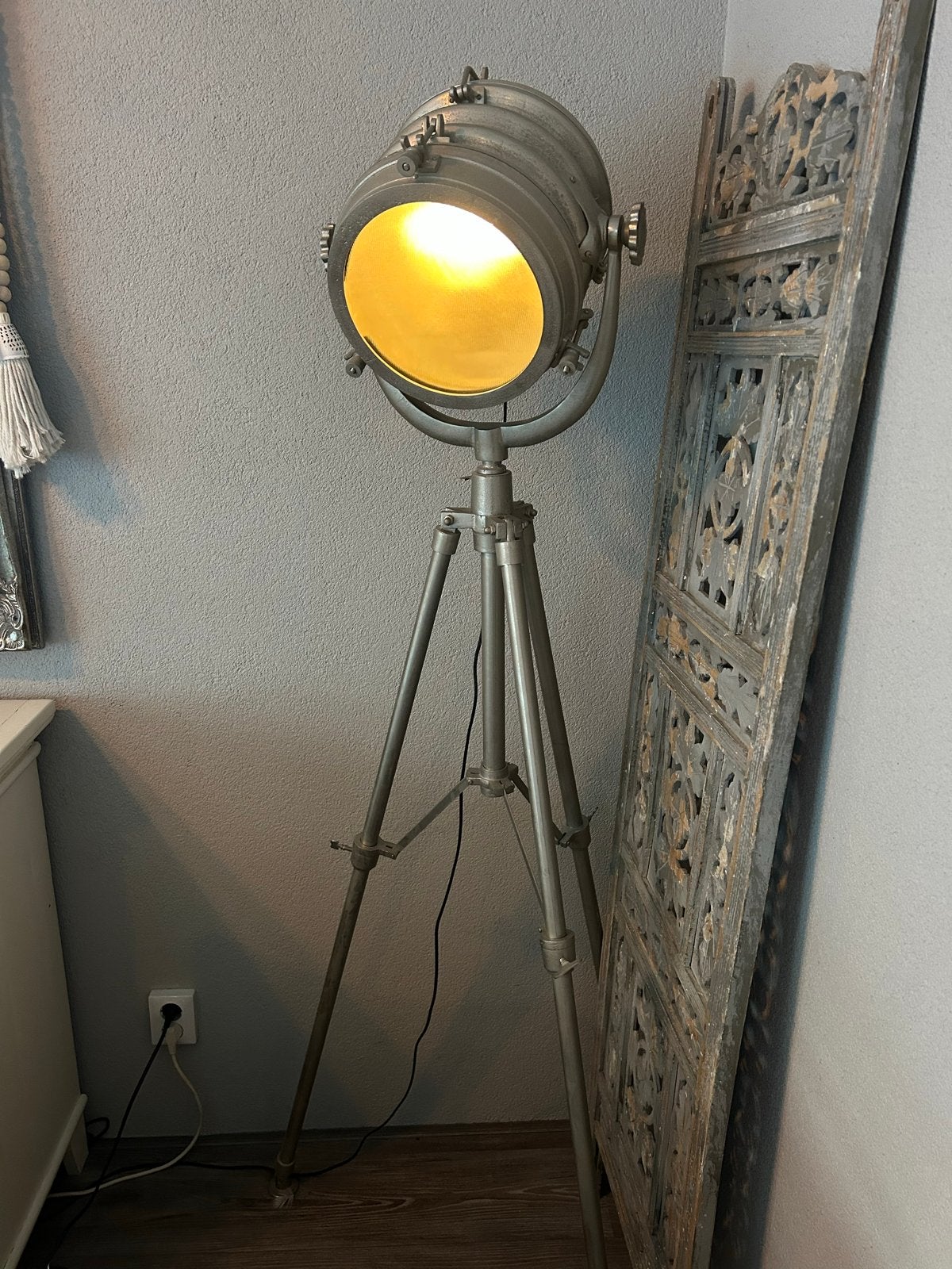 Industriële Vloerlamp met Statief - Vintage Stijl, Ophalen of Verzenden