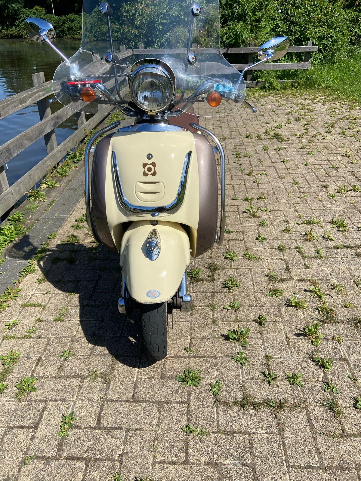 AGM Retro Scooter - Blauw kenteken, Fietsen en Brommers, Scooters | Overige merken, Ophalen, Gebruikt, 49 cc, Benzine
