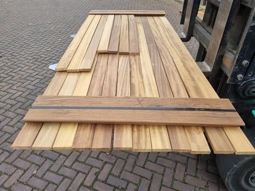 Hardhouten planken - geschaafd 1.8x8.0 cm - nr: HP152, Tuin en Terras, Palen, Balken en Planken, Ophalen, Planken, Nieuw, Hardhout