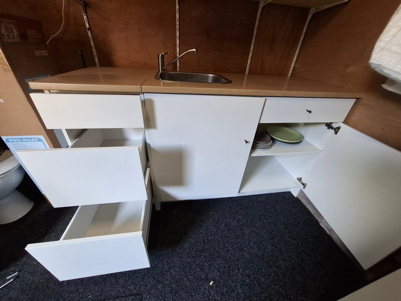 IKEA Keukenblok met spoelbak, Ophalen, Gebruikt, Wit, Enkelwandige keuken