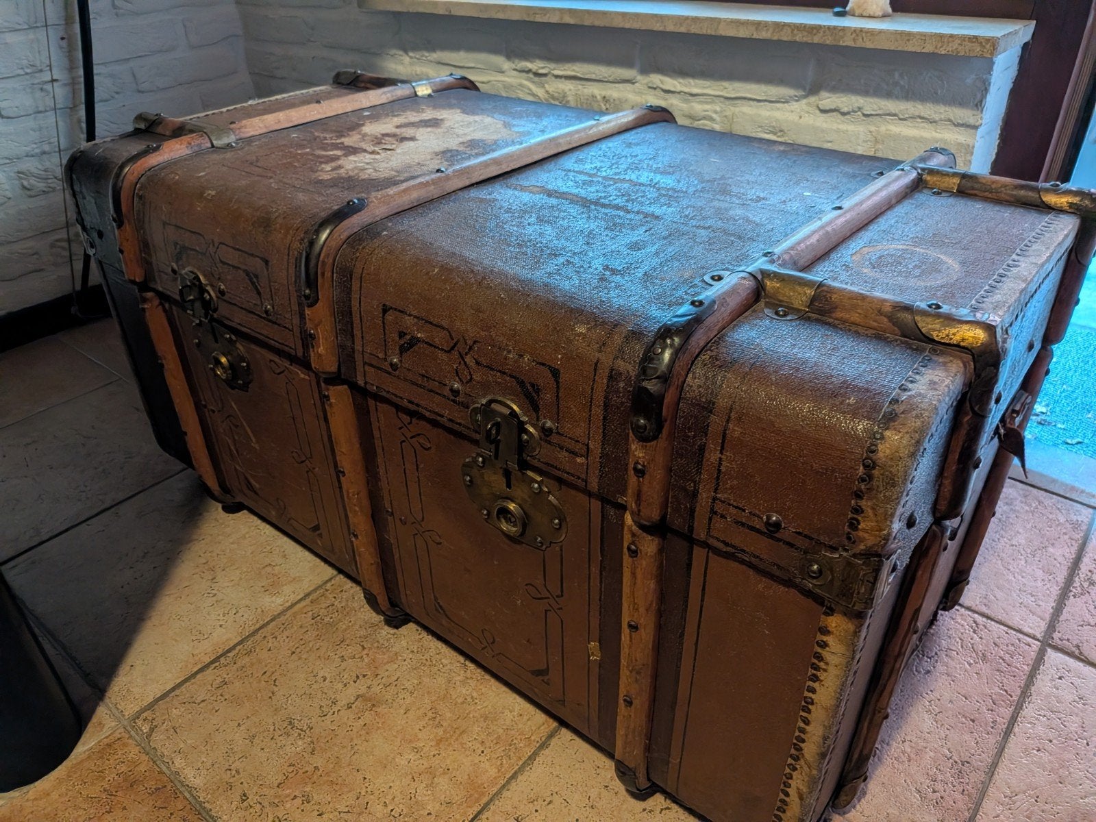 Antieke reiskoffer/kist - Vintage decoratie, Ophalen