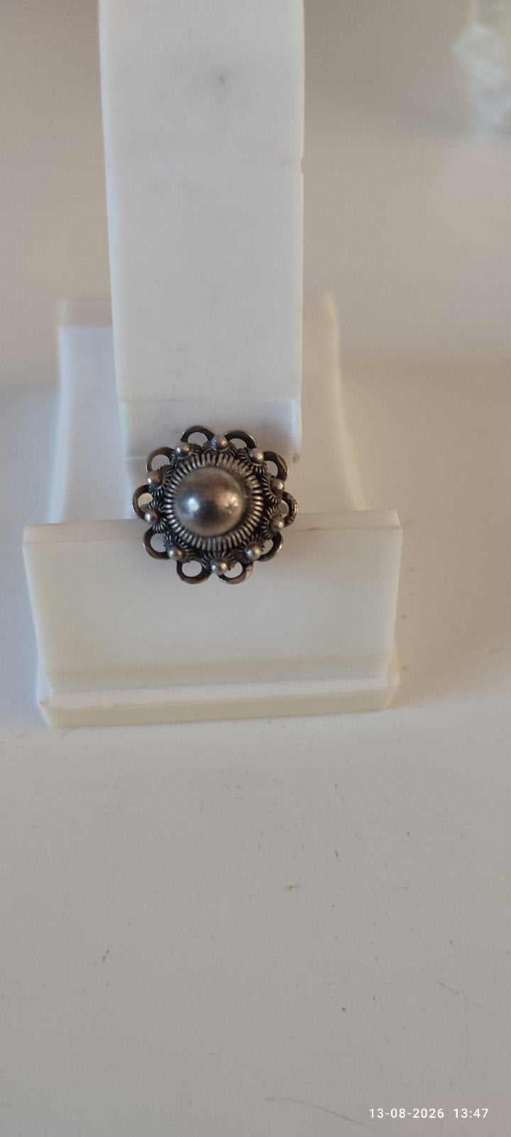 Vintage Zeeuwse knop ring van hoogwaardig zilver, Ophalen of Verzenden