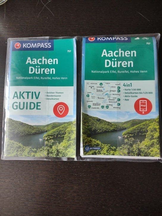 Kompass Wandel/fietsgids Aachen Düren Eifel (2 stuks), Boeken, Reisgidsen, Overige merken, Fiets- of Wandelgids, Europa, Nieuw