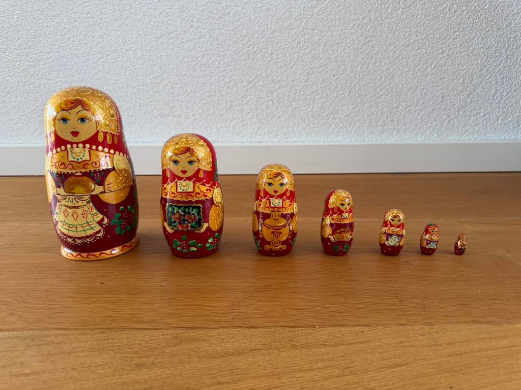 Set Russische matroesjka nestpoppen, Ophalen of Verzenden, Zo goed als nieuw, Poppenhuis