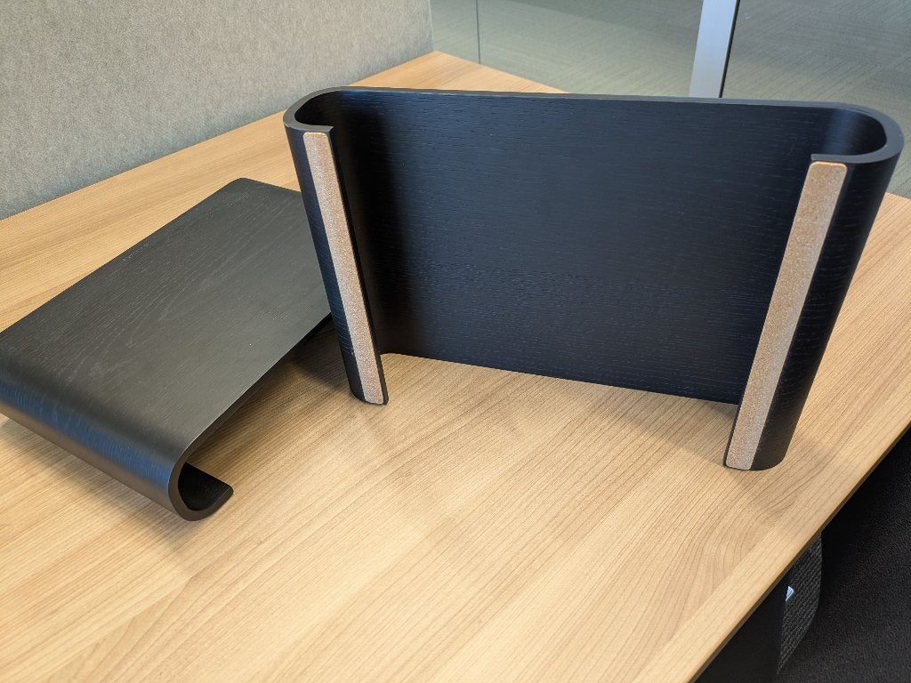 Monitor stands, two wood black perfect condition, Computers en Software, Laptopstandaarden, Ophalen, Zo goed als nieuw