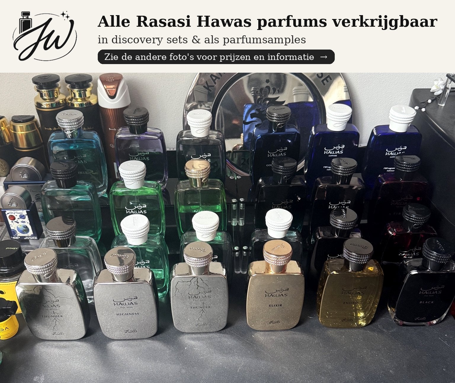ALLE Rasasi Hawas parfumsamples & Discovery Sets!! | Decants, Ophalen of Verzenden, Nieuw
