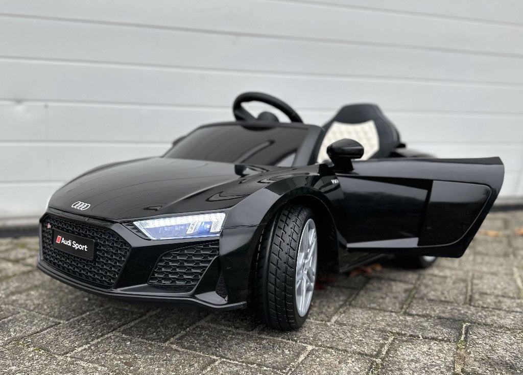 Audi R8 12v zwart Afstands / Bluetooth - Leder - Rubberban, Ophalen of Verzenden, Nieuw