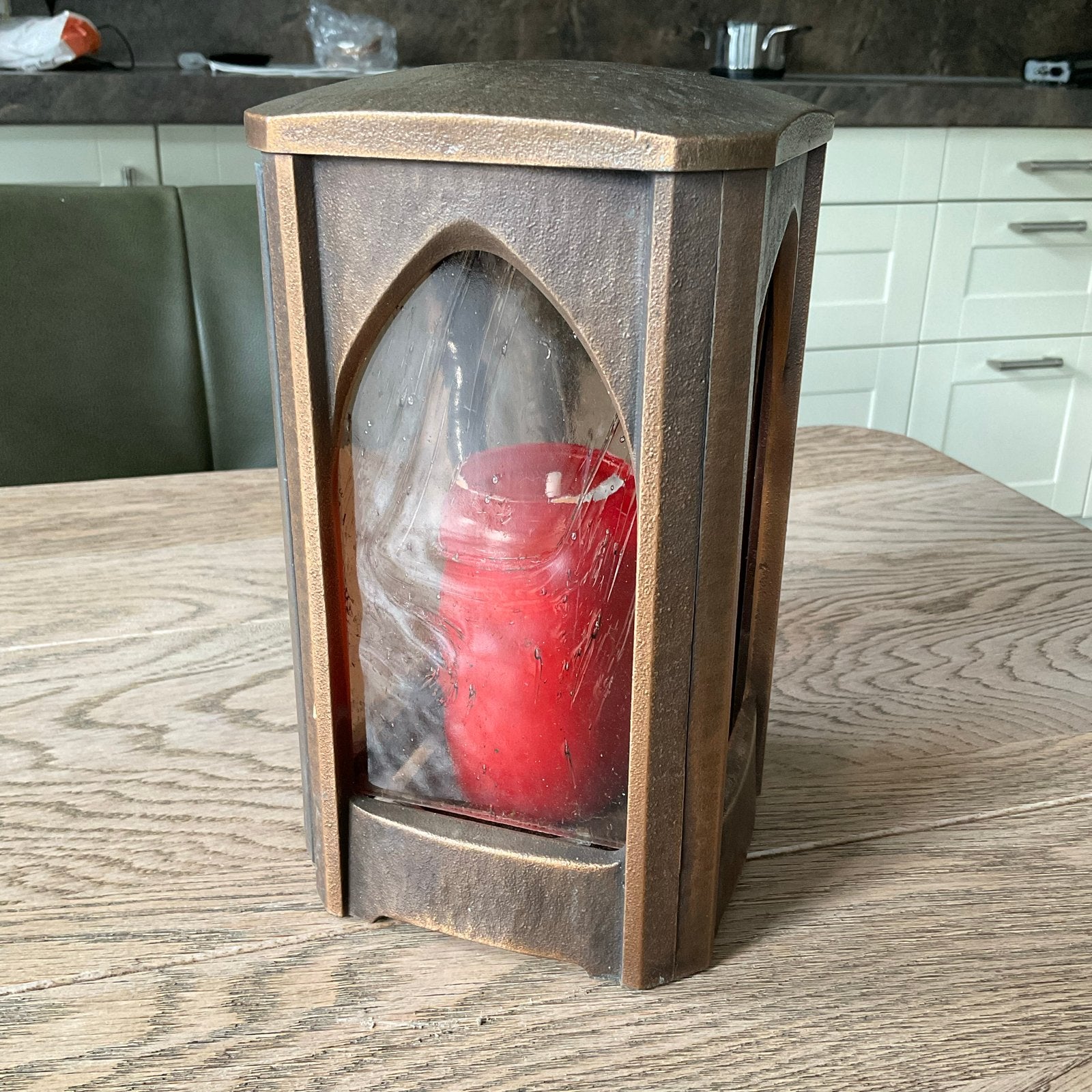 Graflantaarn met kaars, 11,5x11,5x21 cm, Ophalen, Overige materialen, Gebruikt, Overige merken
