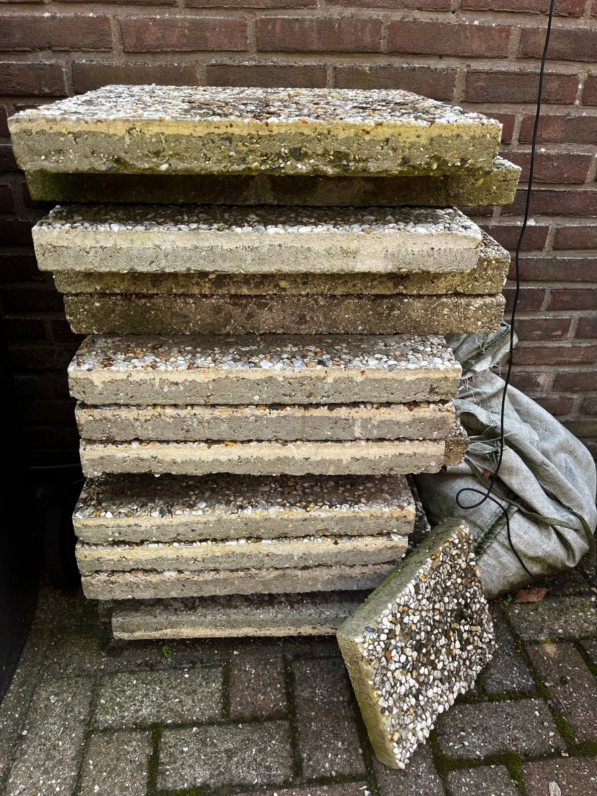 Grindtegels diverse maten - 9x 50x50cm, 6x 40x60cm, Ophalen, Gebruikt, Minder dan 5 m², Grind