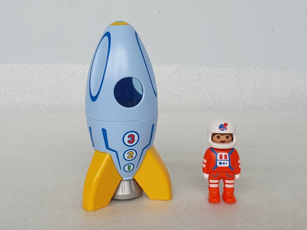Playmobil 123 - 70186: Astronaut with Rocket, Kinderen en Baby's, Speelgoed | Playmobil, Ophalen of Verzenden, Gebruikt