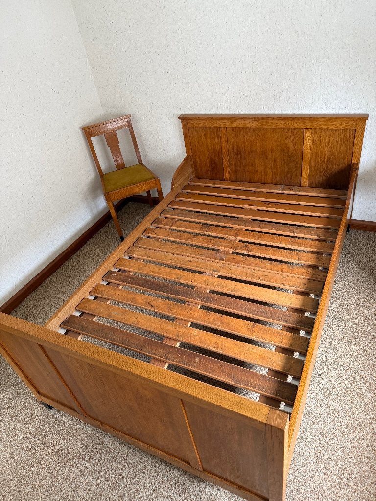 Houten bedframe 120x190 cm gratis, Ophalen, Gebruikt, Bruin, 190 cm of minder