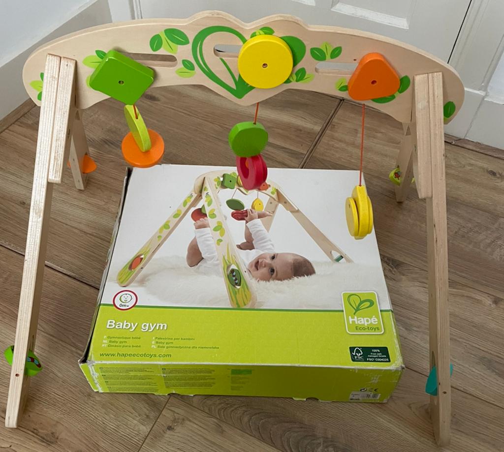 Babygym hout Hapé eco toys, Kinderen en Baby's, Ophalen, Zo goed als nieuw