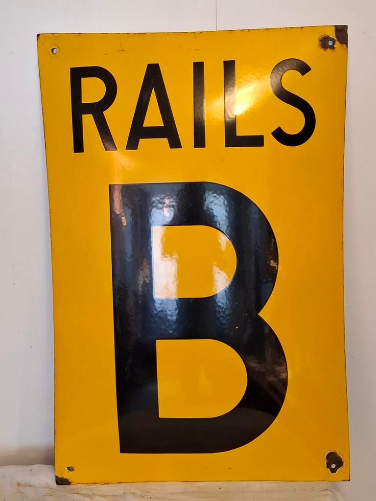 Emaille bord Spoorwegen, Ophalen of Verzenden, Reclamebord
